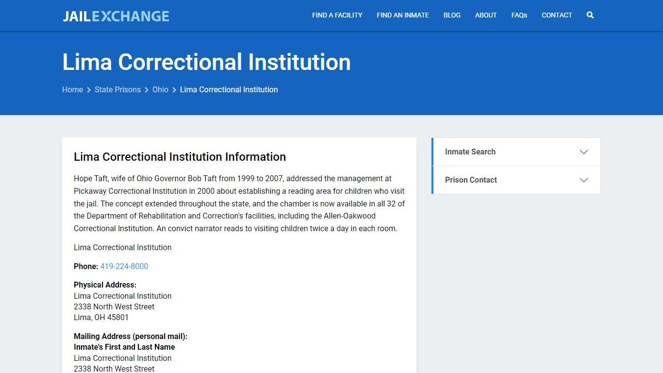 Lima Correctional Institution Inmate Search, OH - Jail Exchange